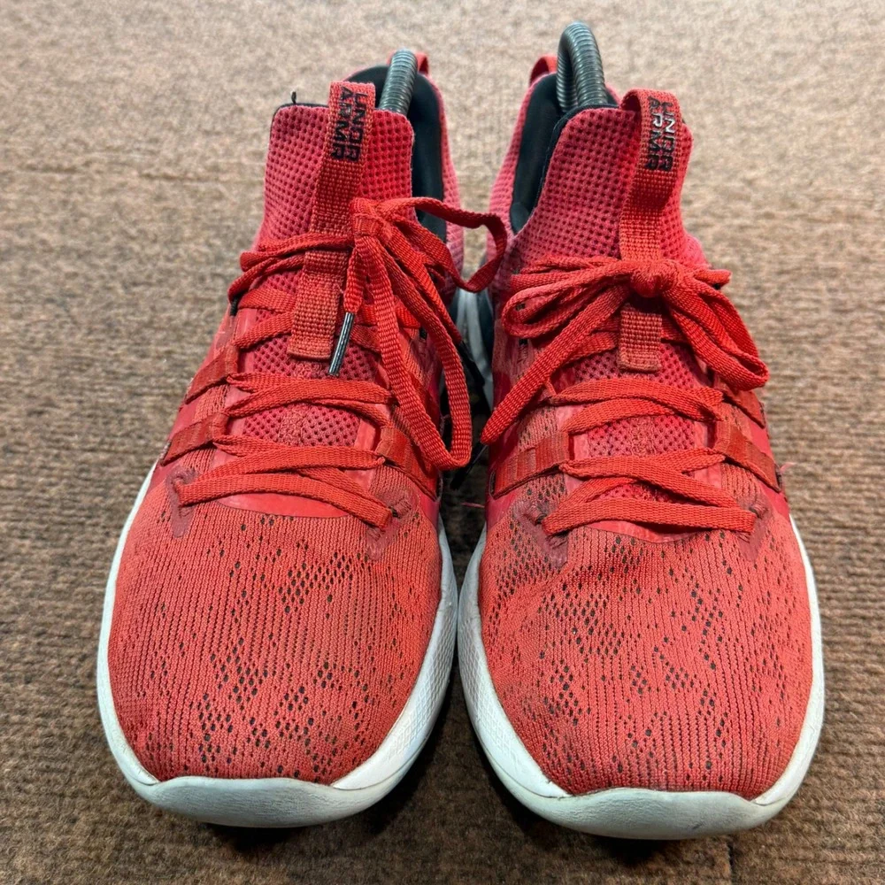 Under Armour Project Rock 3 Red Training Shoes 3023006-600 Womens 9 Mens 7.5
